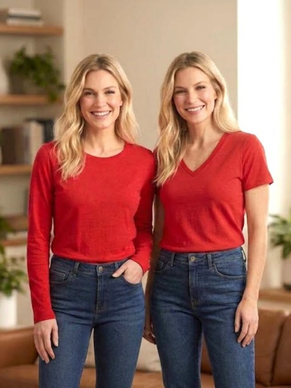 LANDS END Ladies Long Sleeve Crew Neck T-shirt & Westpor Short Sleeve (lot of 2)